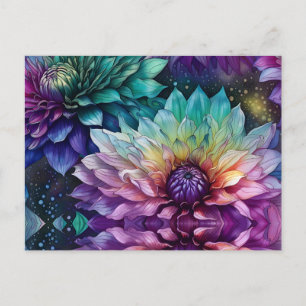Blume Space Dahlia Postkarte
