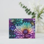 Blume Space Dahlia Postkarte (Stehend Vorderseite)