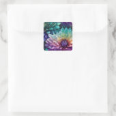 Blume Space Dahlia Quadratischer Aufkleber (Tasche)