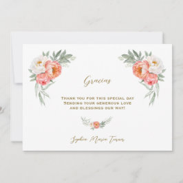 Blume Spanisch Gracias Baby Dusche Dankeskarte