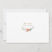 Blume Spanisch Gracias Baby Dusche Dankeskarte (Rückseite)