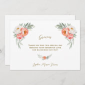 Blume Spanisch Gracias Baby Dusche Dankeskarte (Vorne/Hinten)