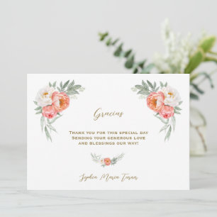 Blume Spanisch Gracias Baby Dusche Dankeskarte