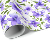 Blume Spaß Lila einzigartig Geschenkpapier (Rolleneckpunkt)