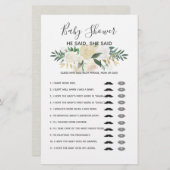 Blume-Spiel mit Baby Dusche - sagte sie (Vorne/Hinten)