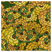 Blume Spiralen - Gelb Stoff (Nahaufnahme)