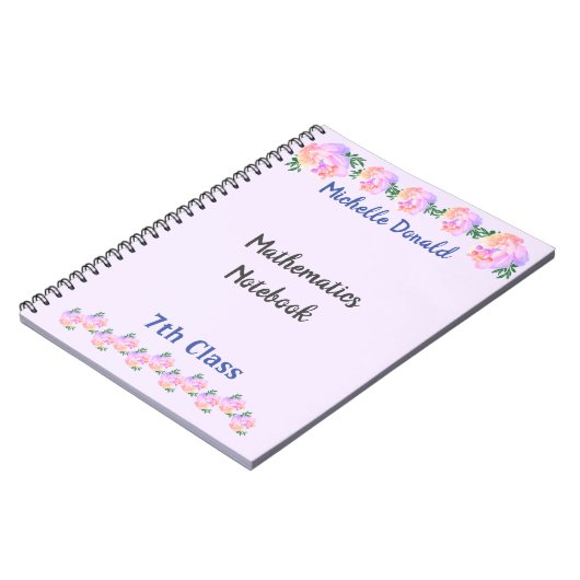 Blume-SpiralNotebook für Studierende Notizblock (Linke Seite)