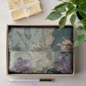 Blume & Spitzen, dunkles Shabby Chic, Schmetterlin Seidenpapier (Geschenk)