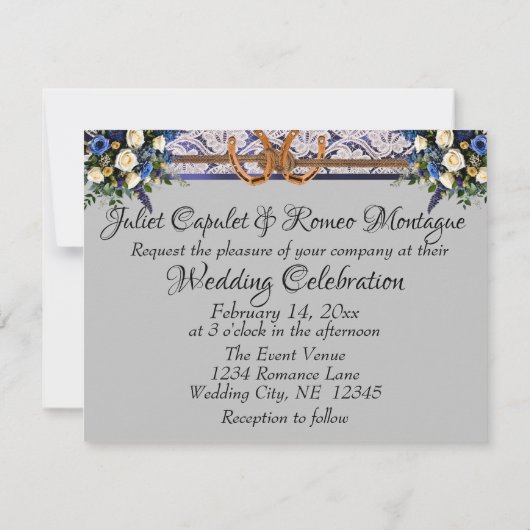 Blume, Spitzen und Hufeisen, Blauer Multifunktions (Rückseite)