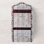 Blume, Spitzen und Hufeisen, Burgund-Band All In One Einladung (Außenbereich)