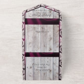 Blume, Spitzen und Hufeisen, Lila Band All In One Einladung (Außenbereich)