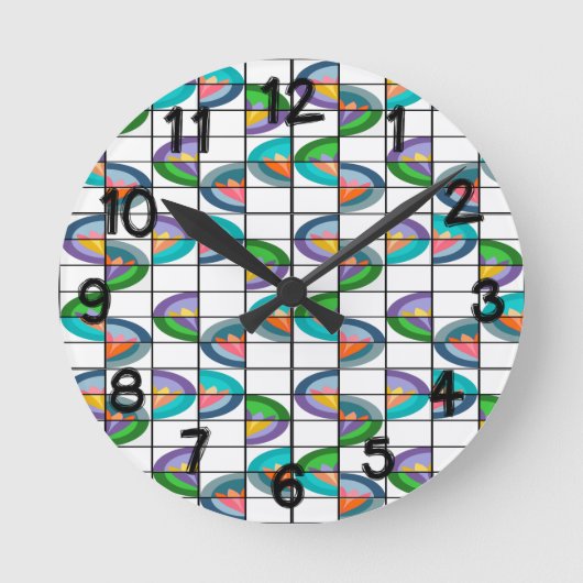 Blume-Splitter Runde Wanduhr (Vorderseite)