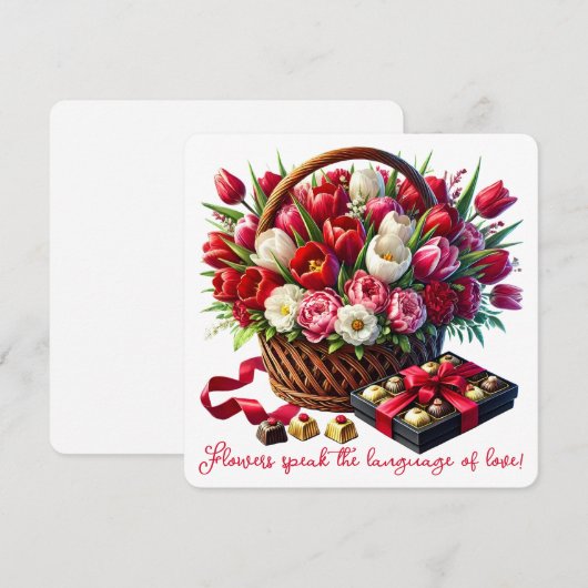 Blume sprechen - Valentintagskarte Dankeskarte (Vorne/Hinten)