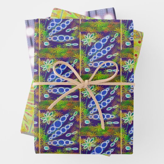 BLUME-SPRIGS- UND GLOWBURSTS-WRAPPING-PAPIER GESCHENKPAPIER SET (Beispiel)