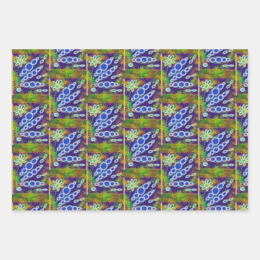 BLUME-SPRIGS- UND GLOWBURSTS-WRAPPING-PAPIER GESCHENKPAPIER SET (Vorderseite)