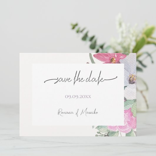 Blume Spring Garden Save The Date (Stehend Vorderseite)