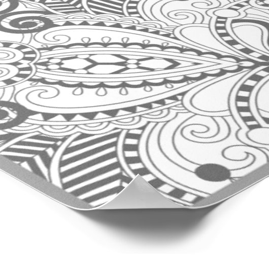 Blume Square Doodle 2 Poster (Ecke)