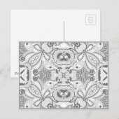 Blume Square Doodle Postkarte (Vorne/Hinten)