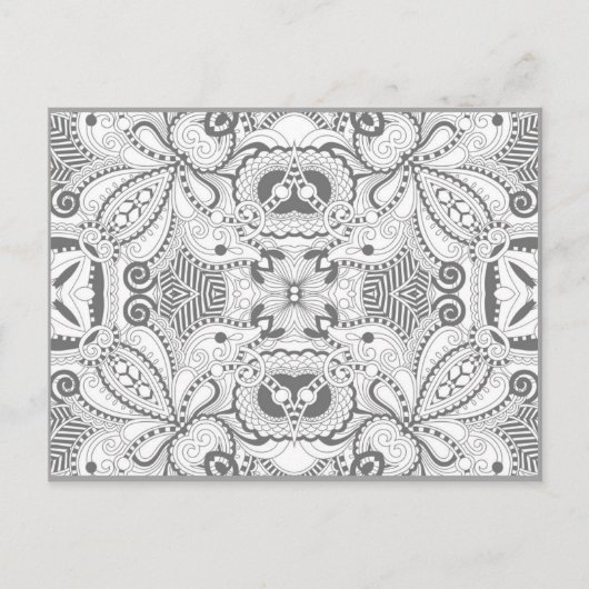 Blume Square Doodle Postkarte (Vorderseite)