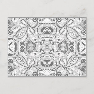 Blume Square Doodle Postkarte