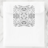 Blume Square Doodle Quadratischer Aufkleber (Tasche)