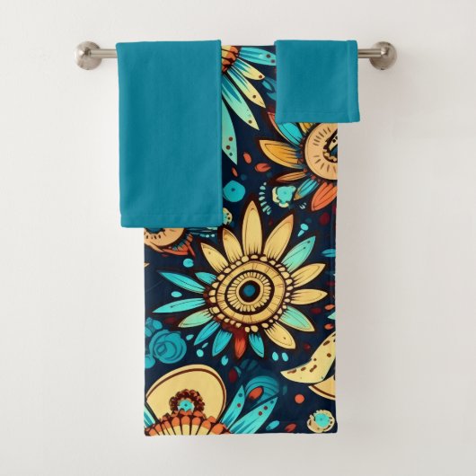 Blume stachelblau badhandtuch set (Insitu)