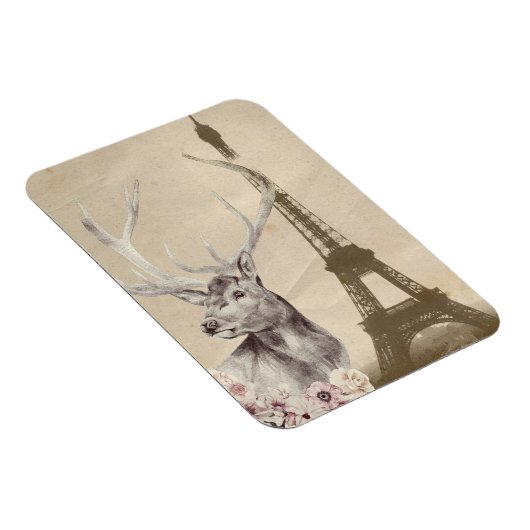 Blume Stag & Eiffel Tower Magnet (Rechte Seite)