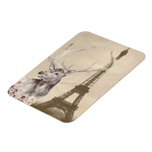Blume Stag & Eiffel Tower Magnet (Linke Seite)