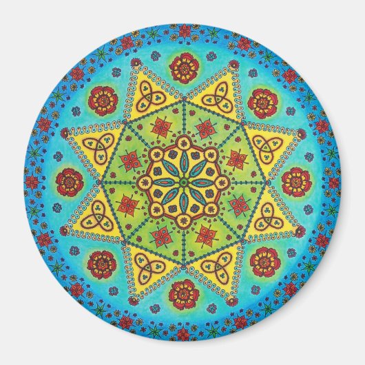 Blume Star Mandala Magnet (Vorne)