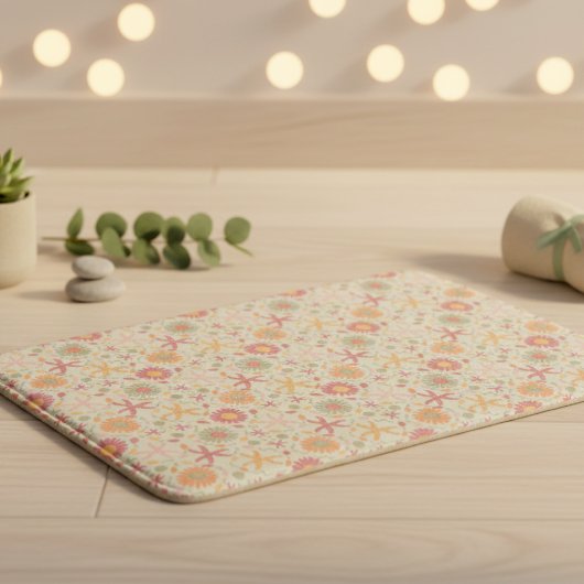 Blume & Starfish Creme & Pink Badematte