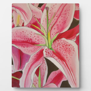 Blume Stargazer pink lila Aquarellkunst Fotoplatte