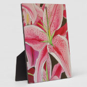 Blume Stargazer pink lila Aquarellkunst Fotoplatte (Seite)