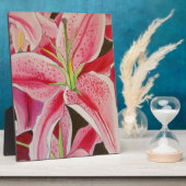 Blume Stargazer pink lila Aquarellkunst Fotoplatte (Seite)