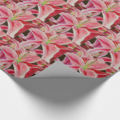 Blume Stargazer pink lila Aquarellkunst Geschenkpapier (Ecke)