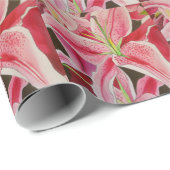 Blume Stargazer pink lila Aquarellkunst Geschenkpapier (Rolleneckpunkt)