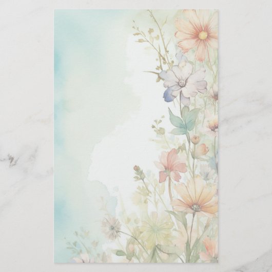 Blume-Stationery Briefpapier (Rückseite)