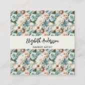 Blume staubiges Foto QR-Logo Quadratische Visitenkarte (Vorderseite)