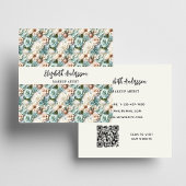 Blume staubiges Foto QR-Logo Quadratische Visitenkarte