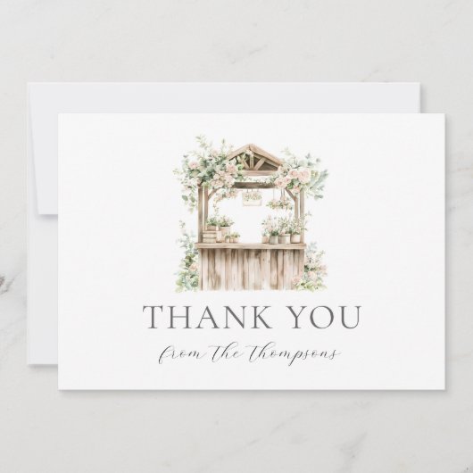 Blume steht frisch vor der Markthalle Danke (Vorderseite)