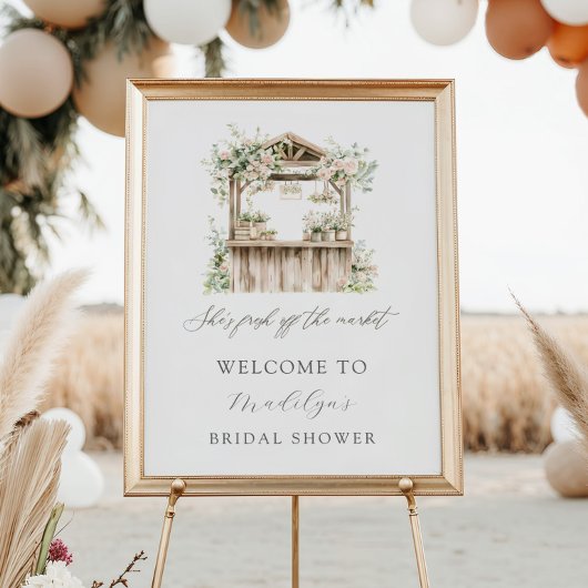 Blume steht vor der Tür - Willkommen Poster