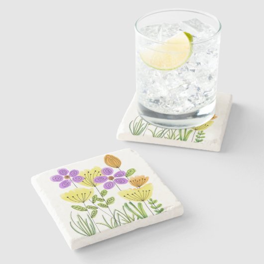 Blume Steinuntersetzer (Seitenansicht)