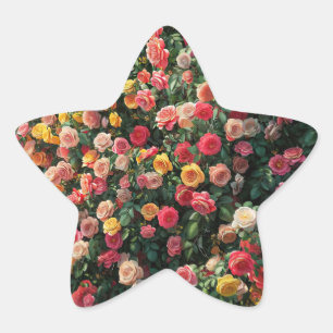 Blume Stern-Aufkleber