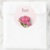 Blume-Sticker am besten wünscht Runder Aufkleber (Tasche)