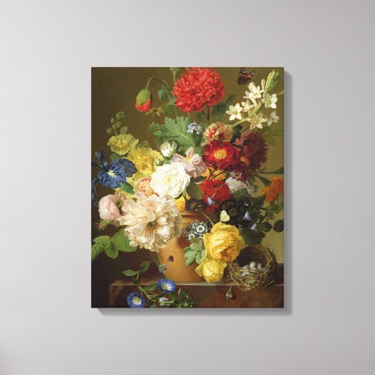 Blume Still Life auf einem Marmorgraben, 1800-01 Leinwanddruck (Vorderseite)