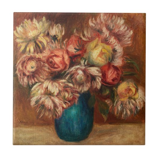 Blume Stillleben Anemones Pierre Renoir Fliese (Vorderseite)