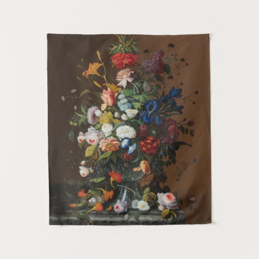 Blume Stillleben mit dem Vogelnest Severin Roesen Wandteppich (Vorderseite)