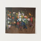 Blume Stillleben mit dem Vogelnest Severin Roesen Wandteppich (Vorderseite (Horizontal))