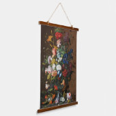 Blume Stillleben mit dem Vogelnest Severin Roesen Wandteppich Mit Holzrahmen (Gewinkelt)