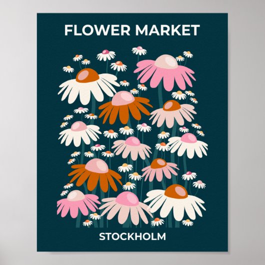 Blume Stockholm Navy Blue Retorale Poster (Vorne)