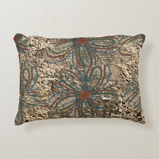 Blume-Stone-SW-Design 1 Dekokissen (Vorderseite)